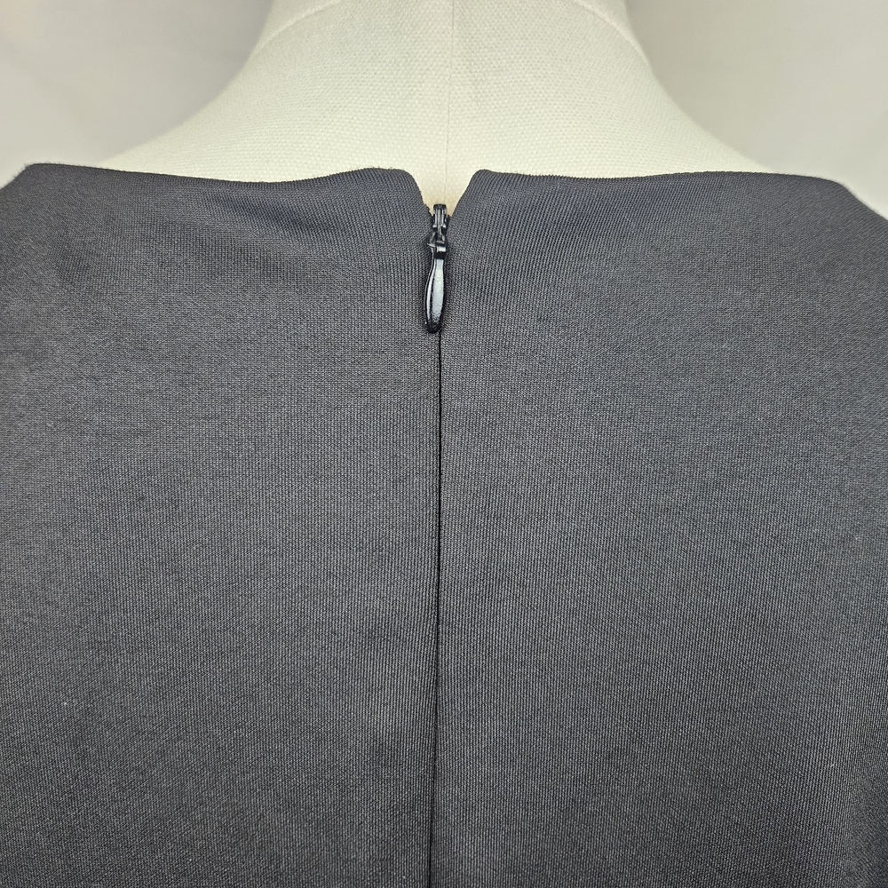 Vintage R&K Original Black Cut Out Design W/ White Inlay Sheath Dress Whimsigoth - Picture 5 of 8